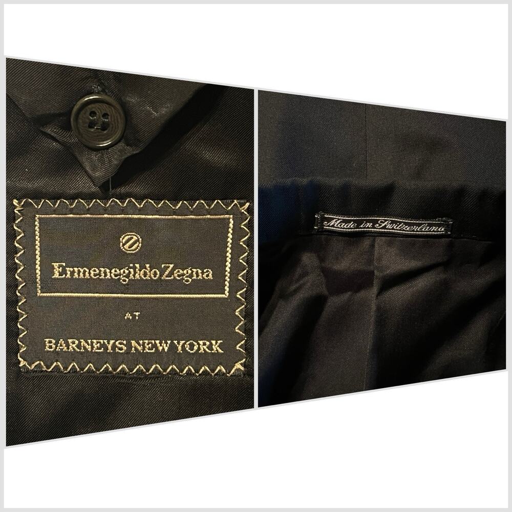 Vintage Ermenegildo Zegna Tuxedo Jacket 42R Black Formal Designer - Picture 14 of 16